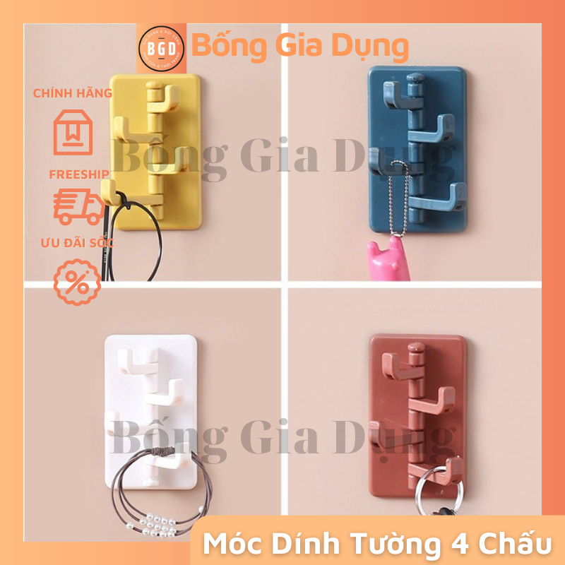 Móc dán tường 4 chấu đa năng