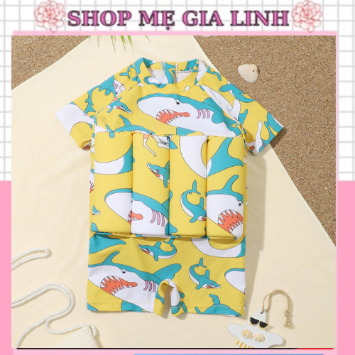 Bộ đồ bơi kèm phao cá mập cho bé trai - hàng cao cấp chính hãng