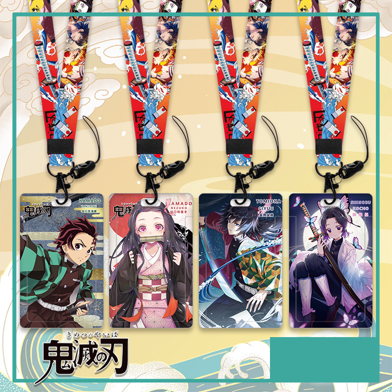 [10 mẫu] Dây đeo thẻ tên/móc khóa dây strap anime Kimetsu no Yaiba (Có kèm theo bảng tên) [T69 Shop]