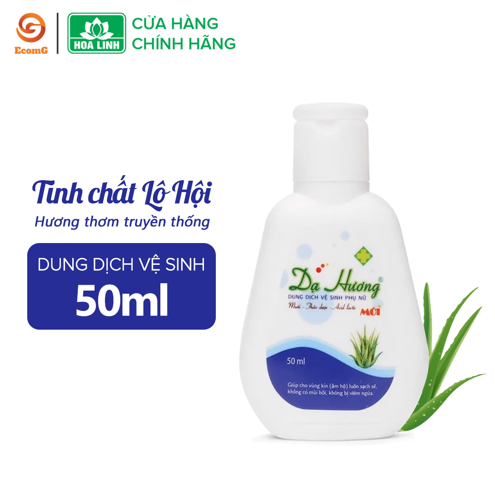 Dung dịch vệ sinh phụ nữ Dạ Hương lô hội dạng chai 50ml - thành phần tự nhiên an toàn, làm sạch nhẹ nhàng, không khô rát- DH4-03