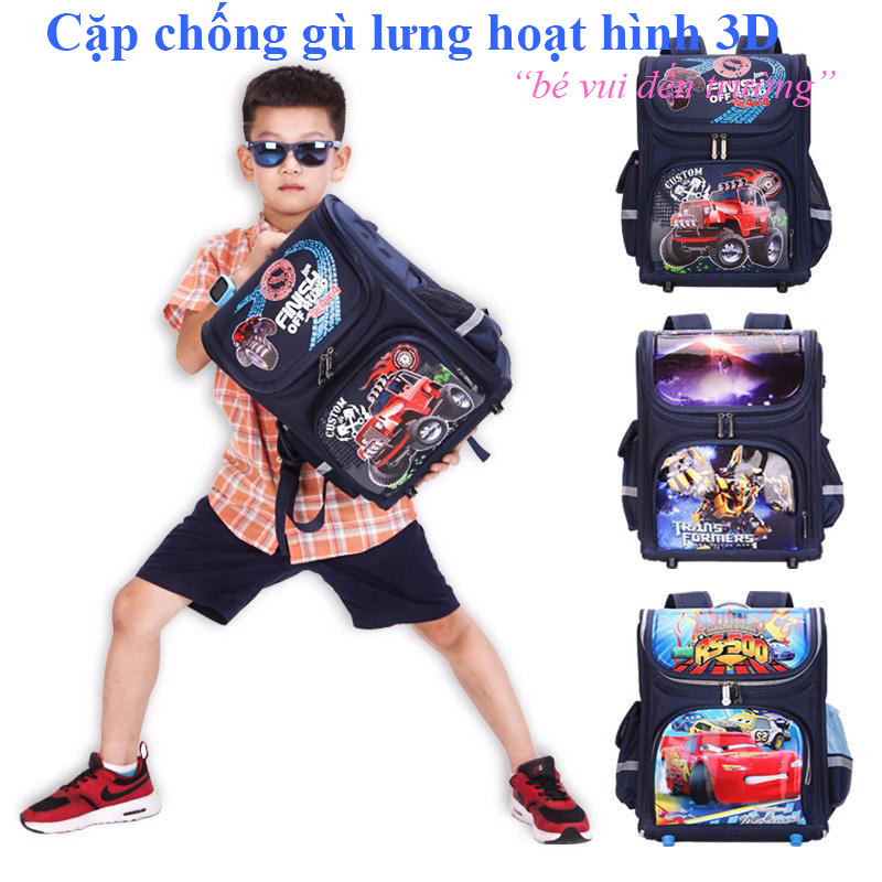 Cặp Balo chống gù trẻ em Nhật Bản, Balo chống gù, Cặp Balo chống gù trẻ em hoạt hình 3D cao cấp, chống cong vẹo cột sống, chống thấm nước bền màu theo thời gian. Bảo hành 6 tháng