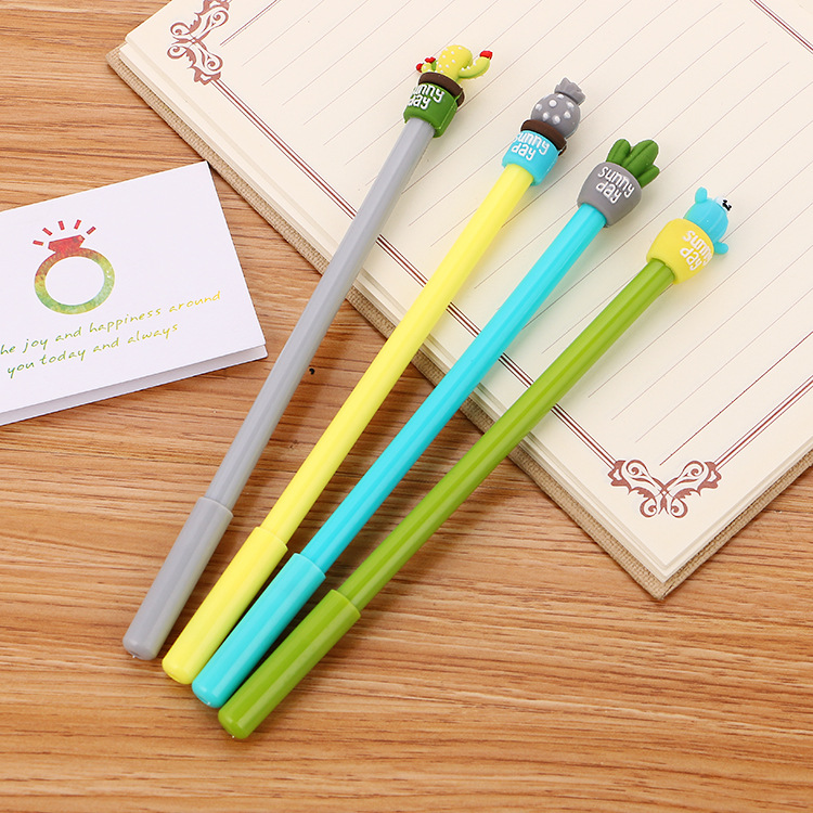 3 bút bi viết hình cây xương rồng siêu dễ thương - bút bi nước mực đen