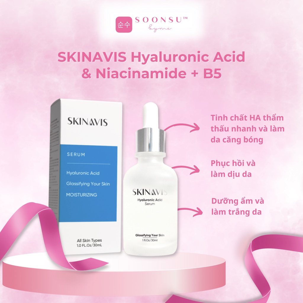 Tinh chất cấp ẩm phục hồi skinavis hyaluronic acid & niacinamide b5