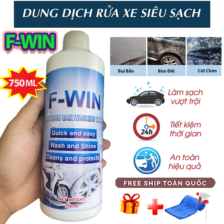 Dung Dịch Rửa Xe FWin 750ml Rửa Xe 1 Chạm One Touch Clean Nước Tẩy Rửa Xe Bọt Tuyết Chăm Sóc Xe Máy Ô Tô