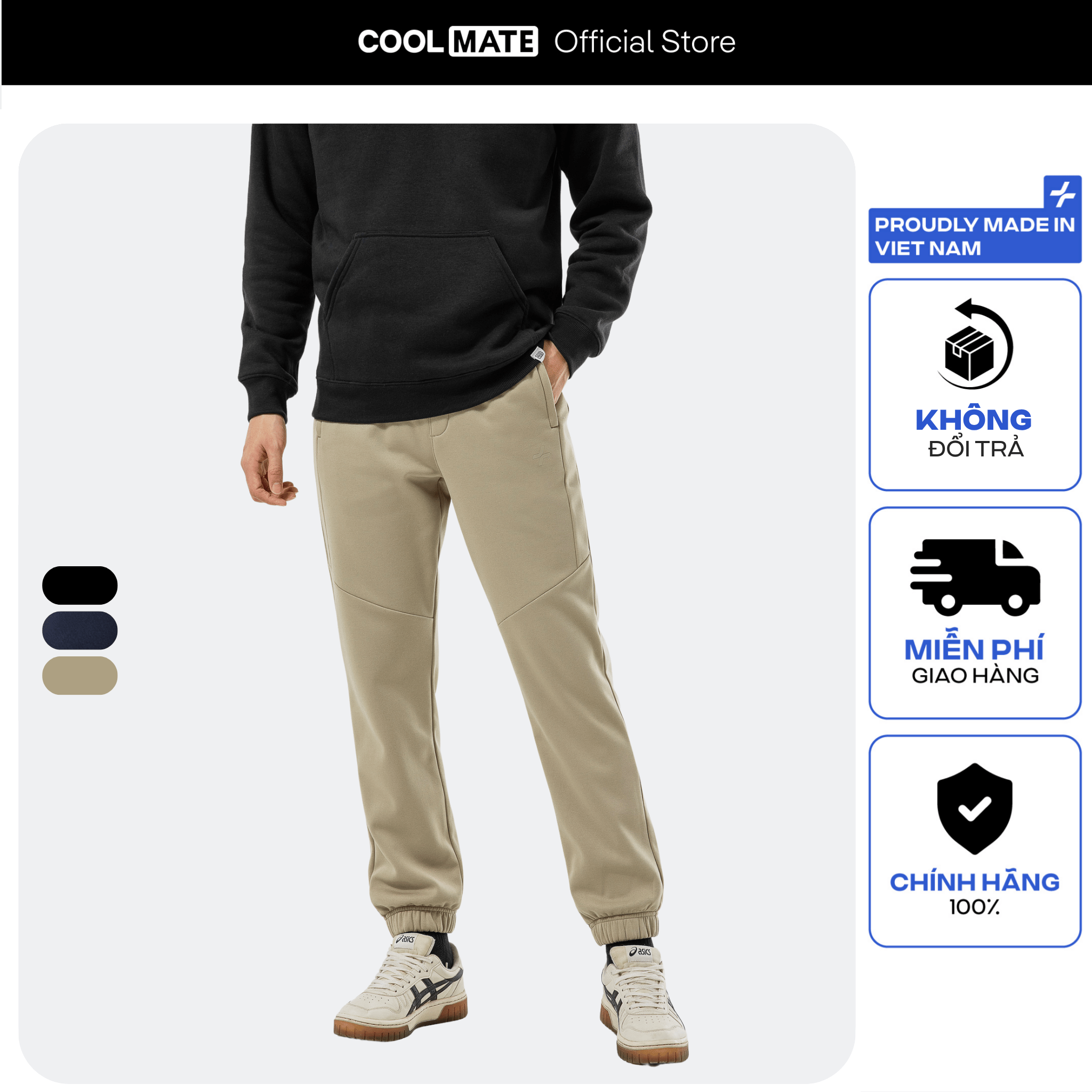 OUTLET - KHÔNG ĐỔI TRẢ Quần Jogger thể thao nam Fleece Track Pants Premium Thoáng khí và Giữ ấm Coolmate