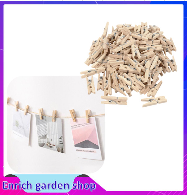 Set 50 kẹp gỗ mini trang trí dài 3,5cm kẹp gỗ treo ảnh