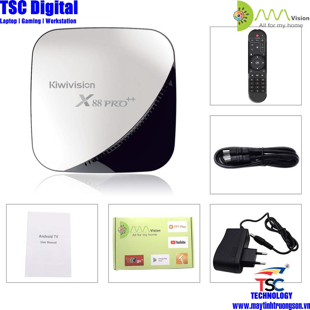 Android tivi kiwivision x88pro ram 4gb/ rom16gb tivi thông minh androi 9.0 mới nhất