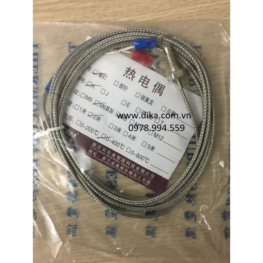 Can nhiệt k m6 dây dài 2m, dải nhiệt đo 0~400 oc