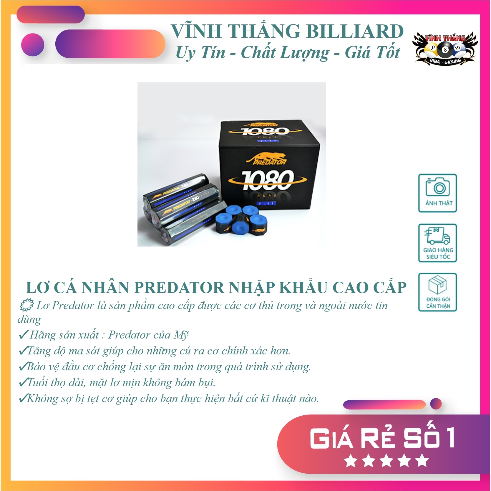 Tẩy lơ bida predator cao cấp 2023