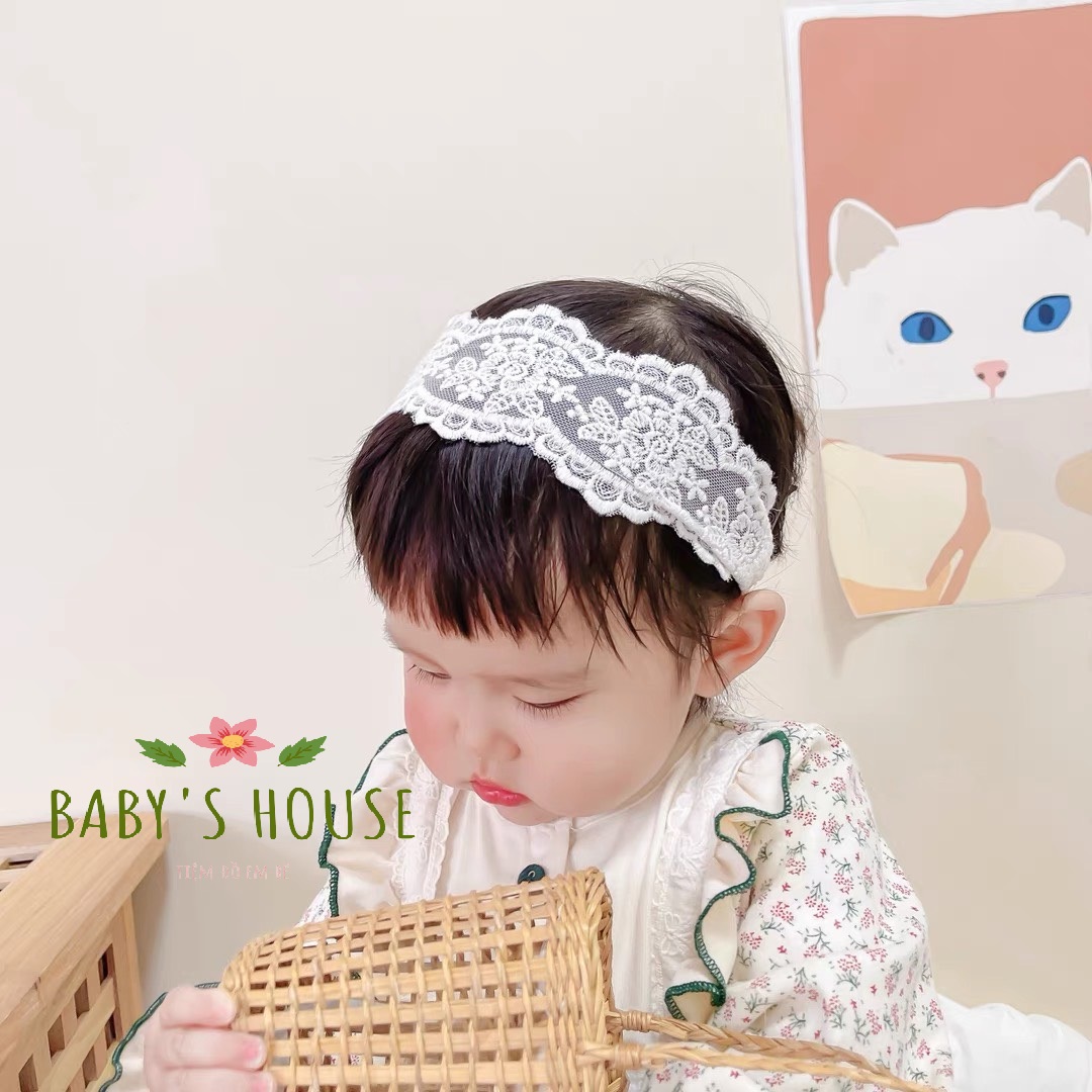 Băng đô ren trắng tiểu thư hàn quốc cho bé BD02 - Baby's House