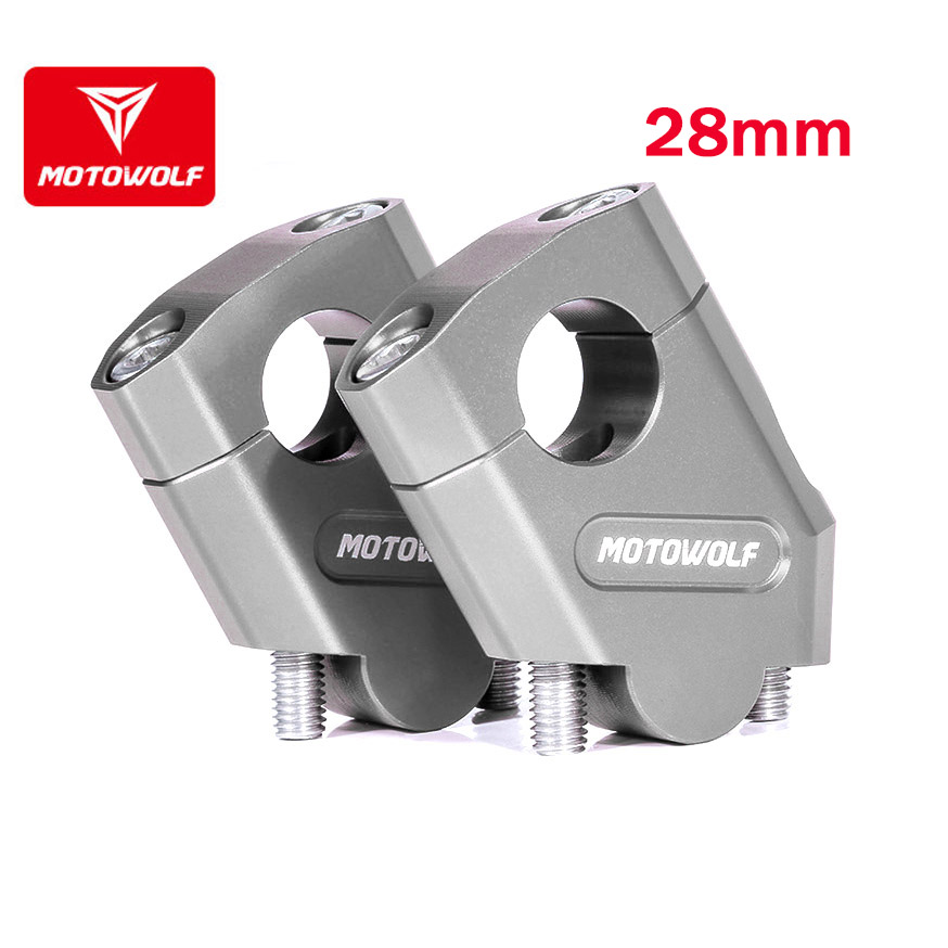 [HCM]Gù Xéo Nâng Ghi Đông 28mm Loại Cao Cấp Motowolf [ 1 Đôi Bạc  ]