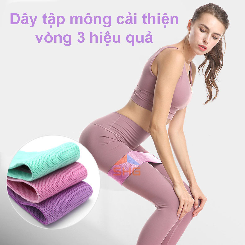 Dây kháng lực cao cấp aolikes dây thun tập mông hàng cao cấp combo 3 dây