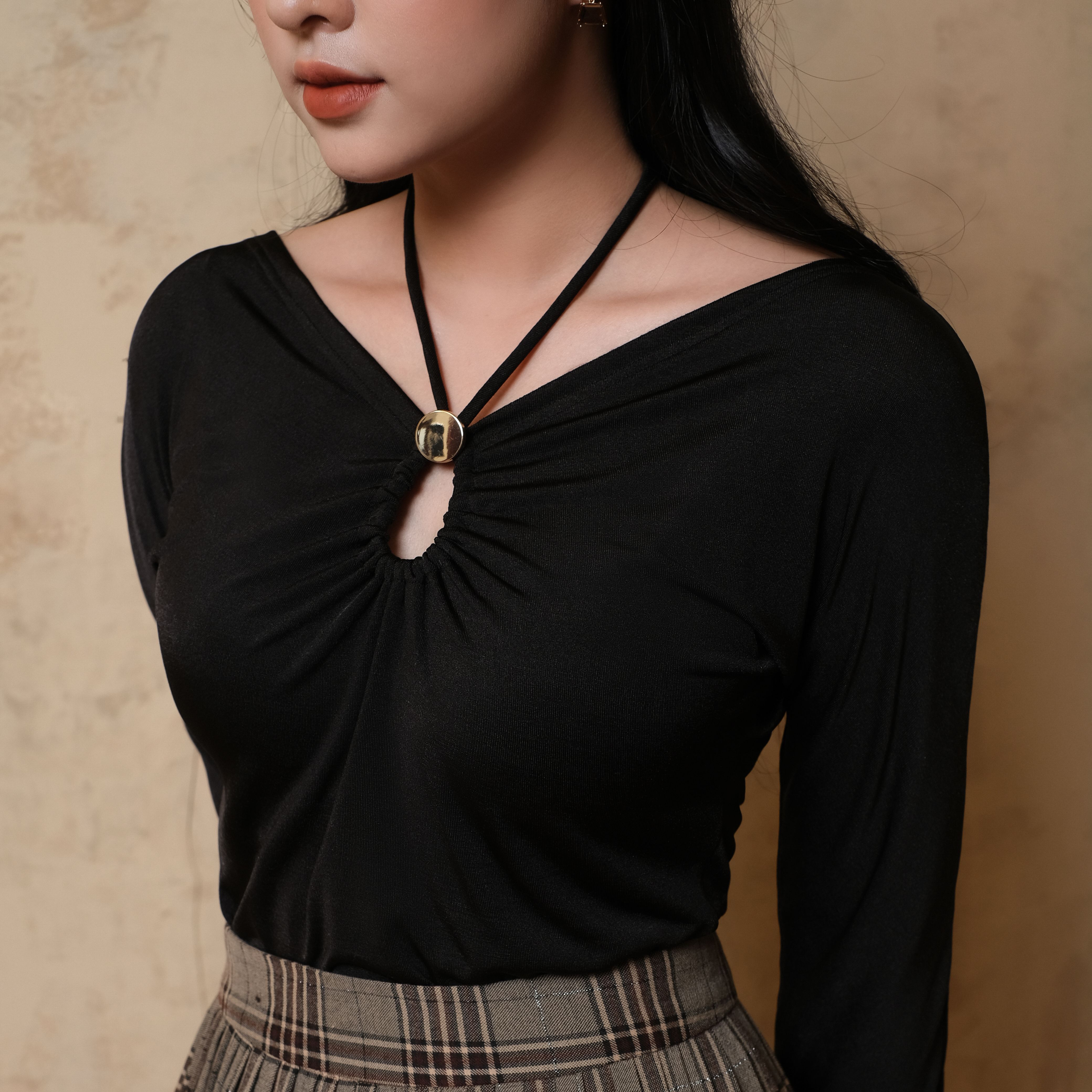Maiimer - Áo thun tăm buộc dây freesize Emily