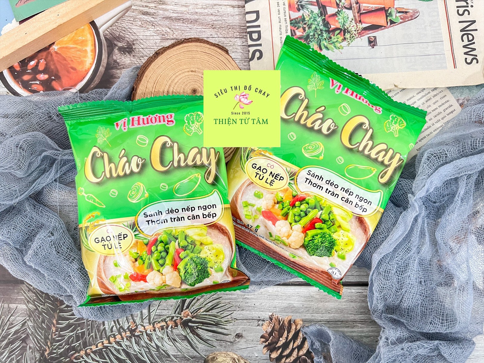 Cháo chay ăn liền vị hương hạt cháo mềm ngọt dinh dưỡng 5 gói