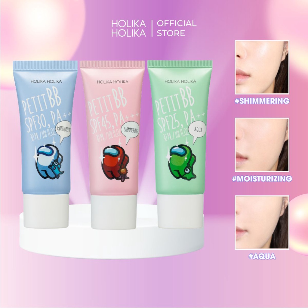 Kem BB Trang Điểm Chống Nắng Dưỡng Ẩm HOLIKA HOLIKA Petti SPF PA++ 30ml Phiên Bản Among Us