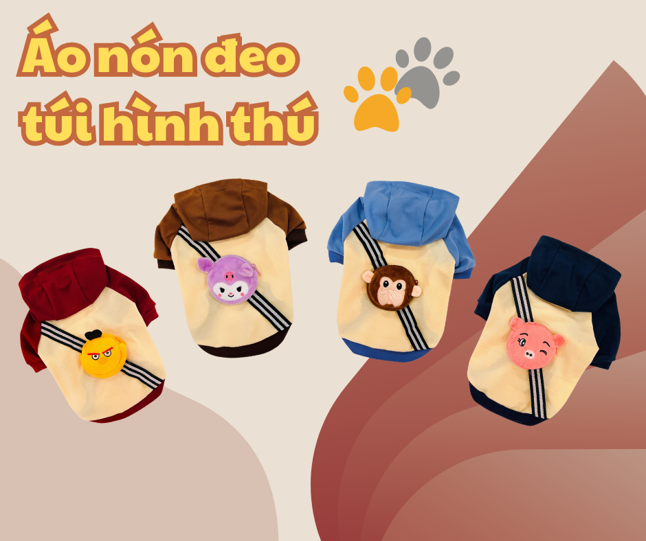 LHK Áo Hoodie - Áo nón đeo túi hình thú cho thú cưng