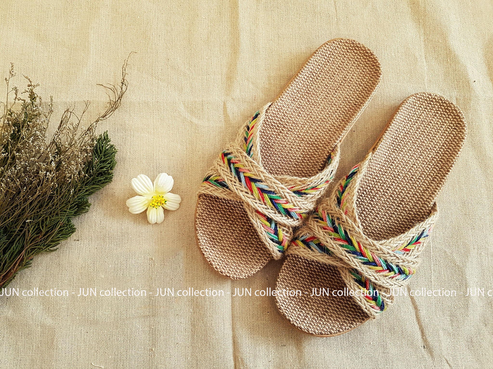 [Sẵn đủ size - Hàng chuẩn loại 1] Dép cói 3 quai chéo vintage, mang nhà, đi biển, dạo phố, văn phòng, êm, nhẹ, bền, xinh