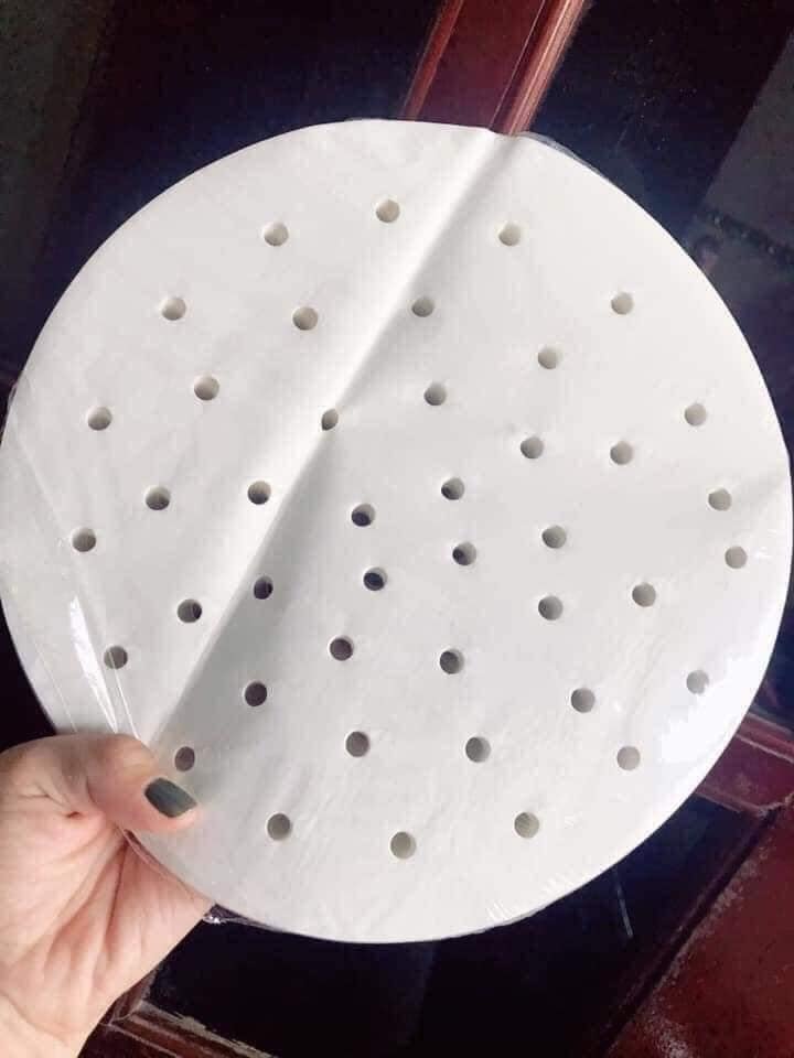 Giấy nến đục lỗ cho nồi chiên ko dầu size 23 tập 400 tờ nồi nào cũng dùng được