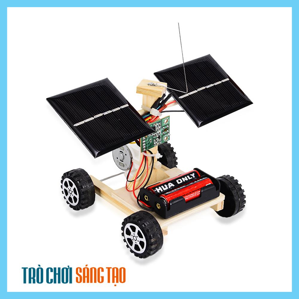 Bộ đồ chơi khoa học tự làm xe đua điều khiển từ xa chạy năng lượng mặt trời bằng gỗ – DIY Wood Steam