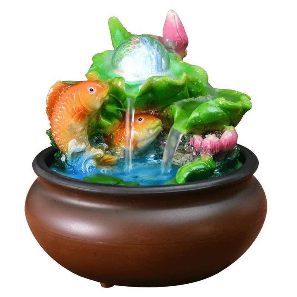 Thác nước phong thủy, hòn non bộ mini cá chép vượt vũ môn