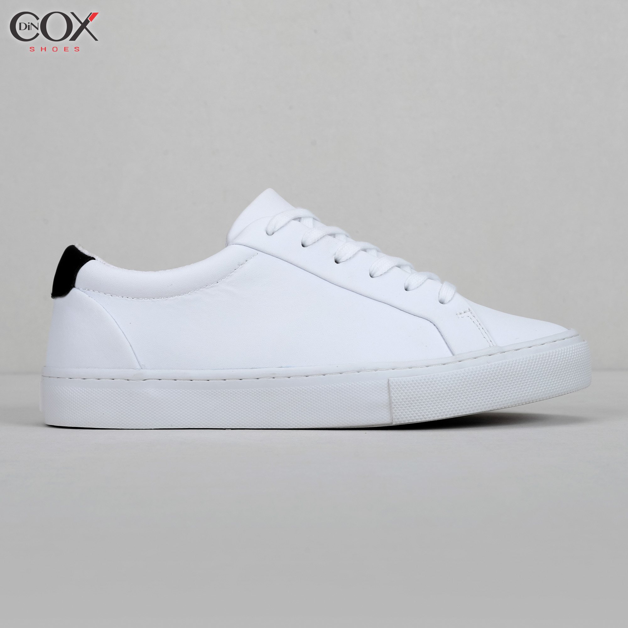 Giày Sneakers thể thao Nam Nữ chính hãng DINCOX  D20 White Black, Da Pu, đơn giản thanh lịch.