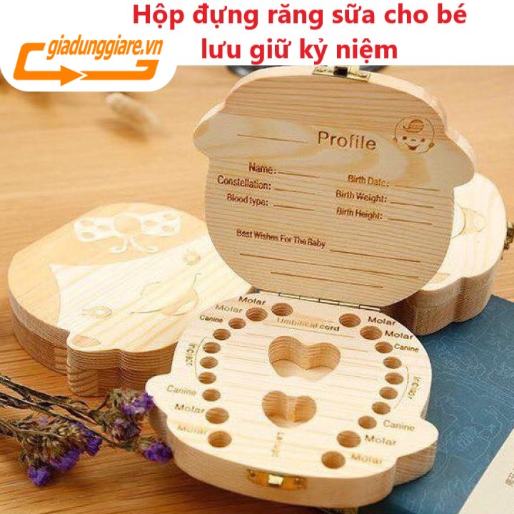 Hộp đựng răng sữa bằng gỗ độc đáo, đựng răng sữa cho bé lưu giữ kỷ niệm - giadunggiare.vn