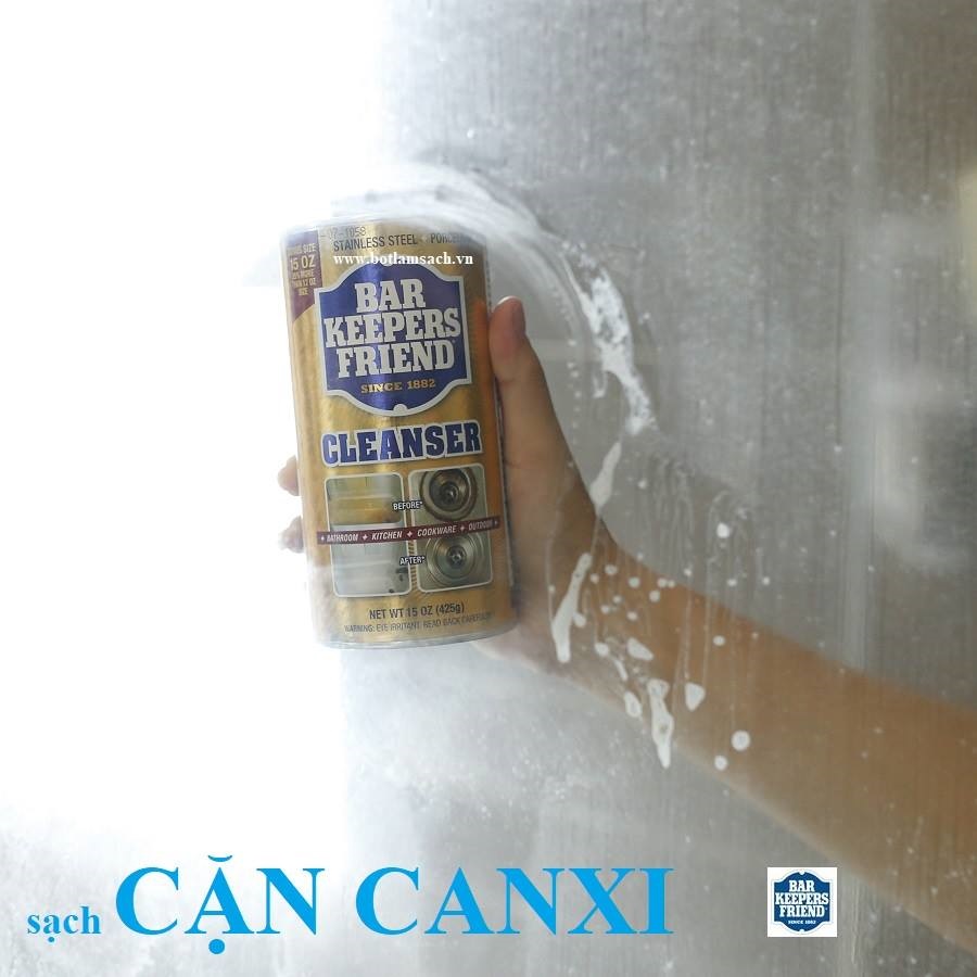 Bột tẩy rửa vách kính BKF - Tẩy cặn canxi vách tắm đứng - Vách kính chung cư - Ố vách kính