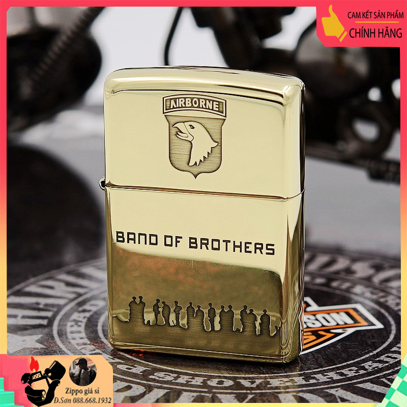 Hộp quẹt zippo đồng bóng "ban nhạc của anh em" bản giới hạn 3000 chiếc - copper-plated copper lighter limited 3000