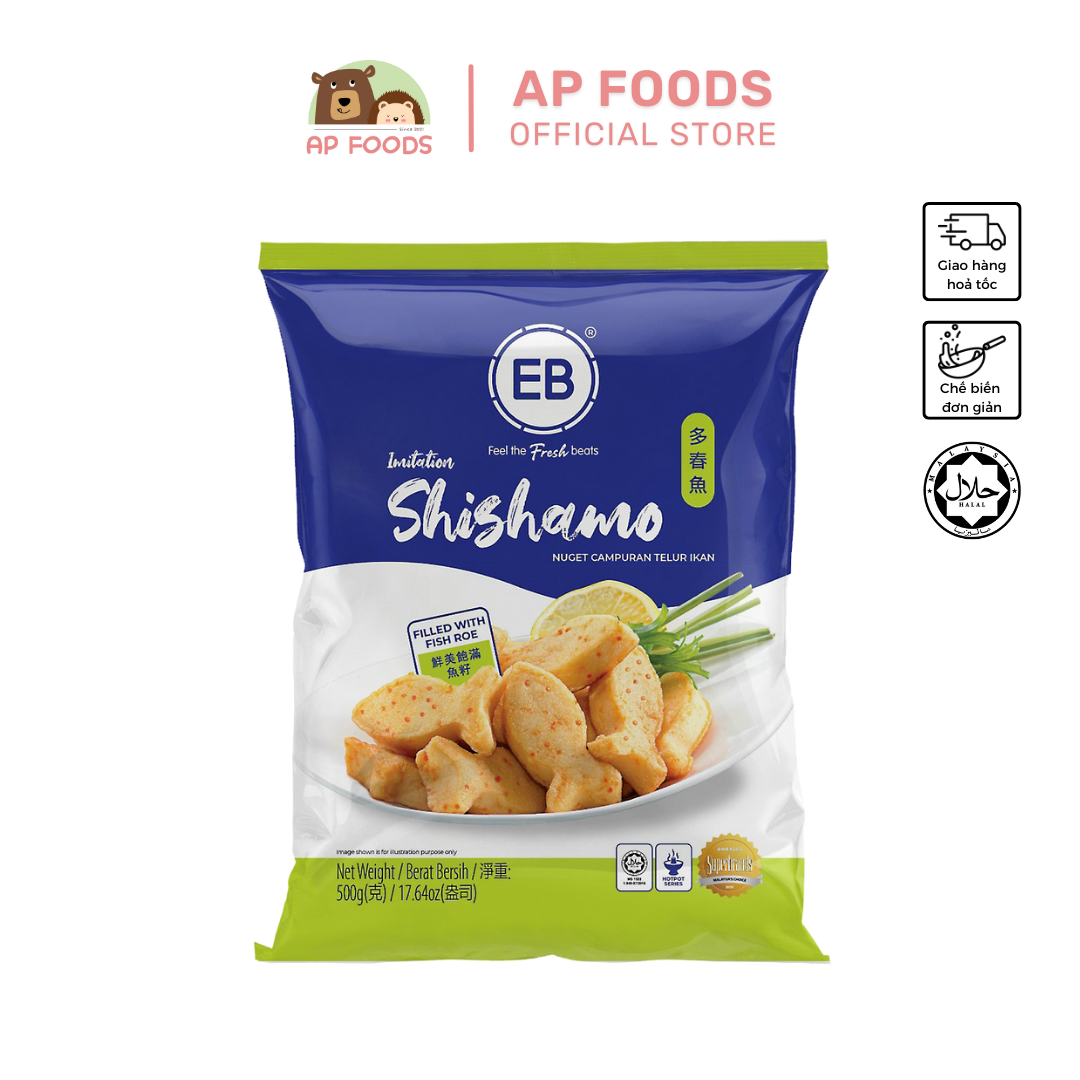 Đậu hủ trứng cá shishamo eb malaysia 500g - imitation shishamo eb 500g- viên thả lẩu malaysia