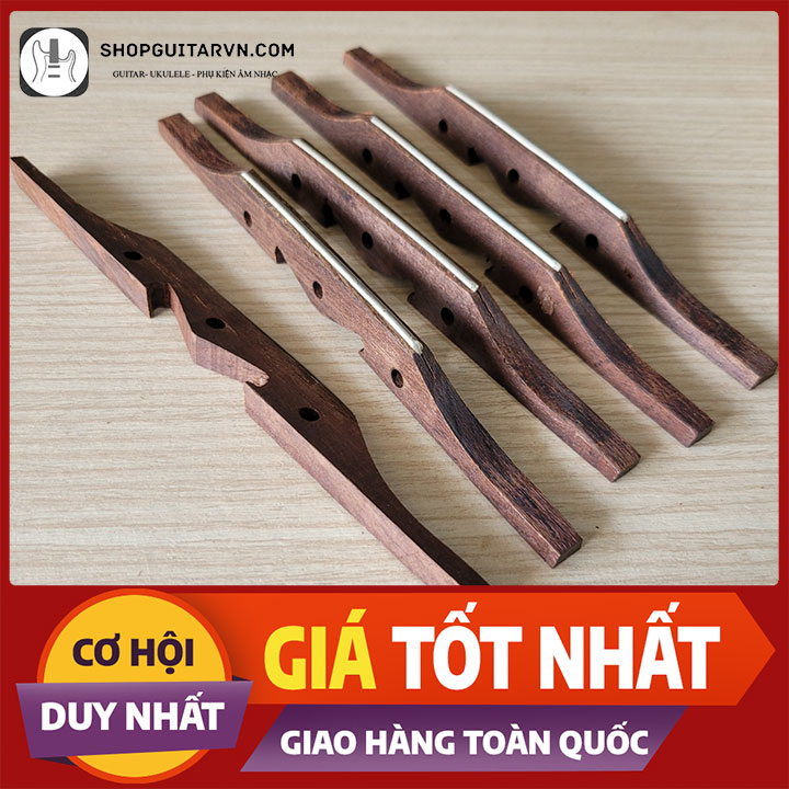 Ngựa gỗ cho đàn guitar phím lõm - Ngựa có rãnh để lắp EQ phím lõm - Góc bắt giữ dây guitar phím lõm