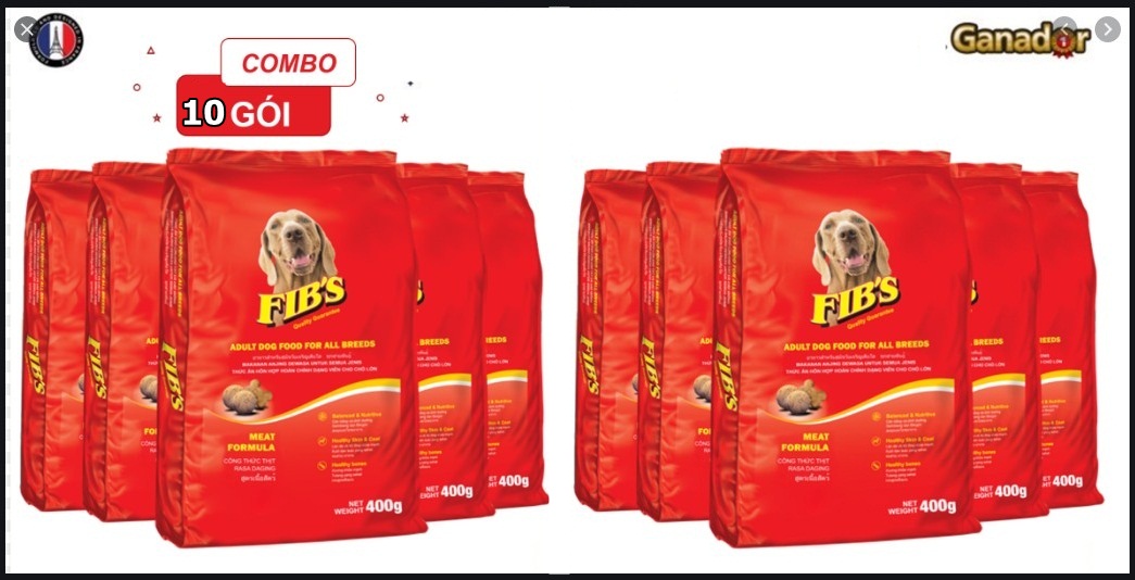 Thức ăn hạt cho chó mọi lứa tuổi. fibs 400g. tc: 4kg