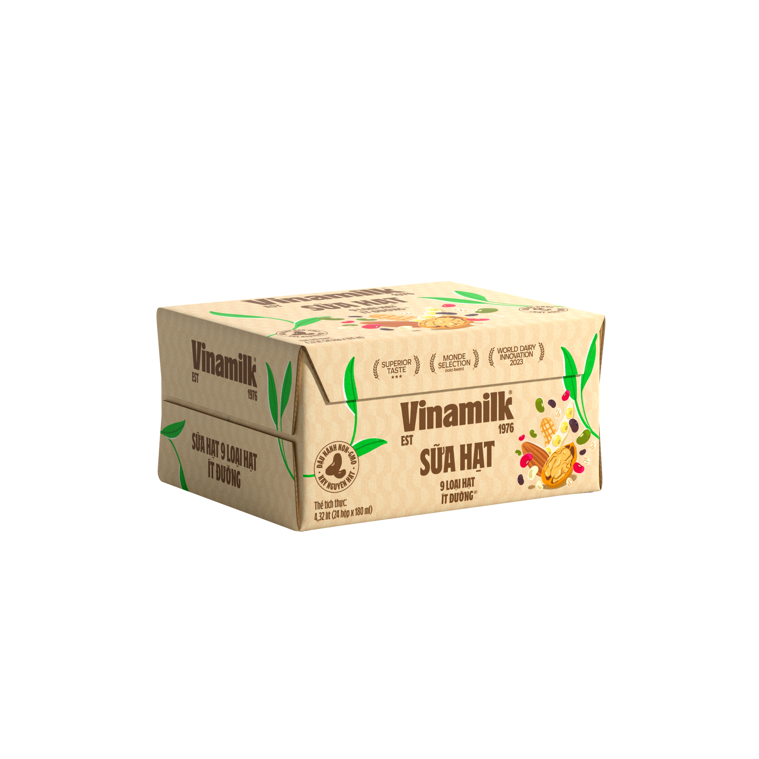 2 Thùng Sữa 9 loại hạt Vinamilk Super Nut 180ml 24 hộp/thùng