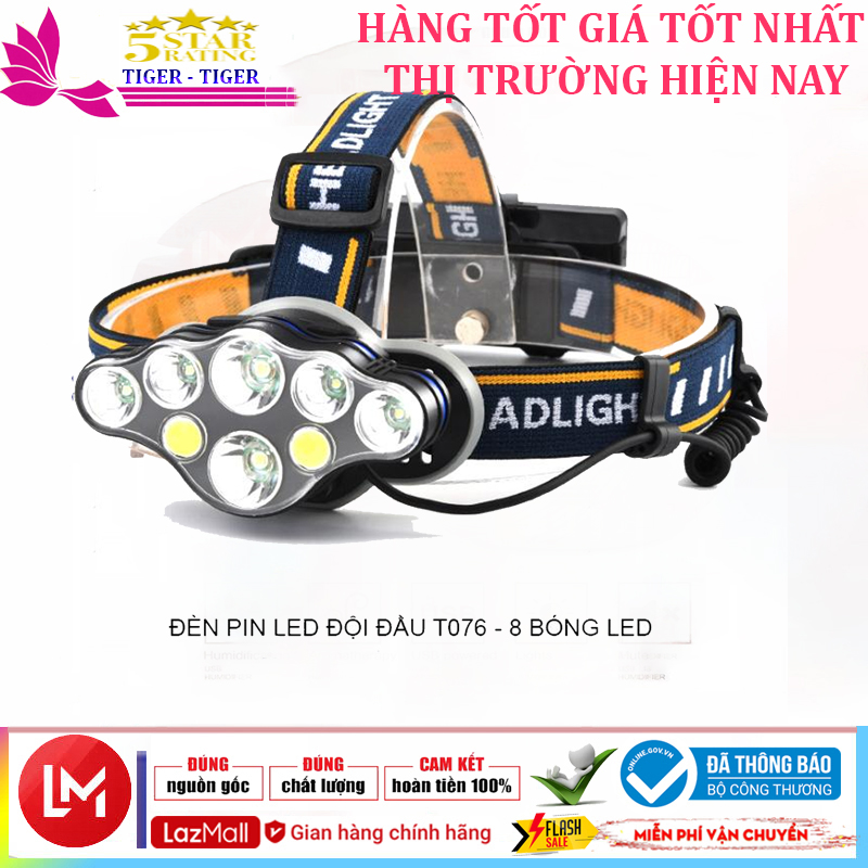 Đèn Pin Siêu Sáng Đội Đầu 5 Mắt Phiên Bản Mới Bóng To Hơn Sáng Hơn, den pin sieu sang, đèn pin, đèn pin siêu sáng, den pin