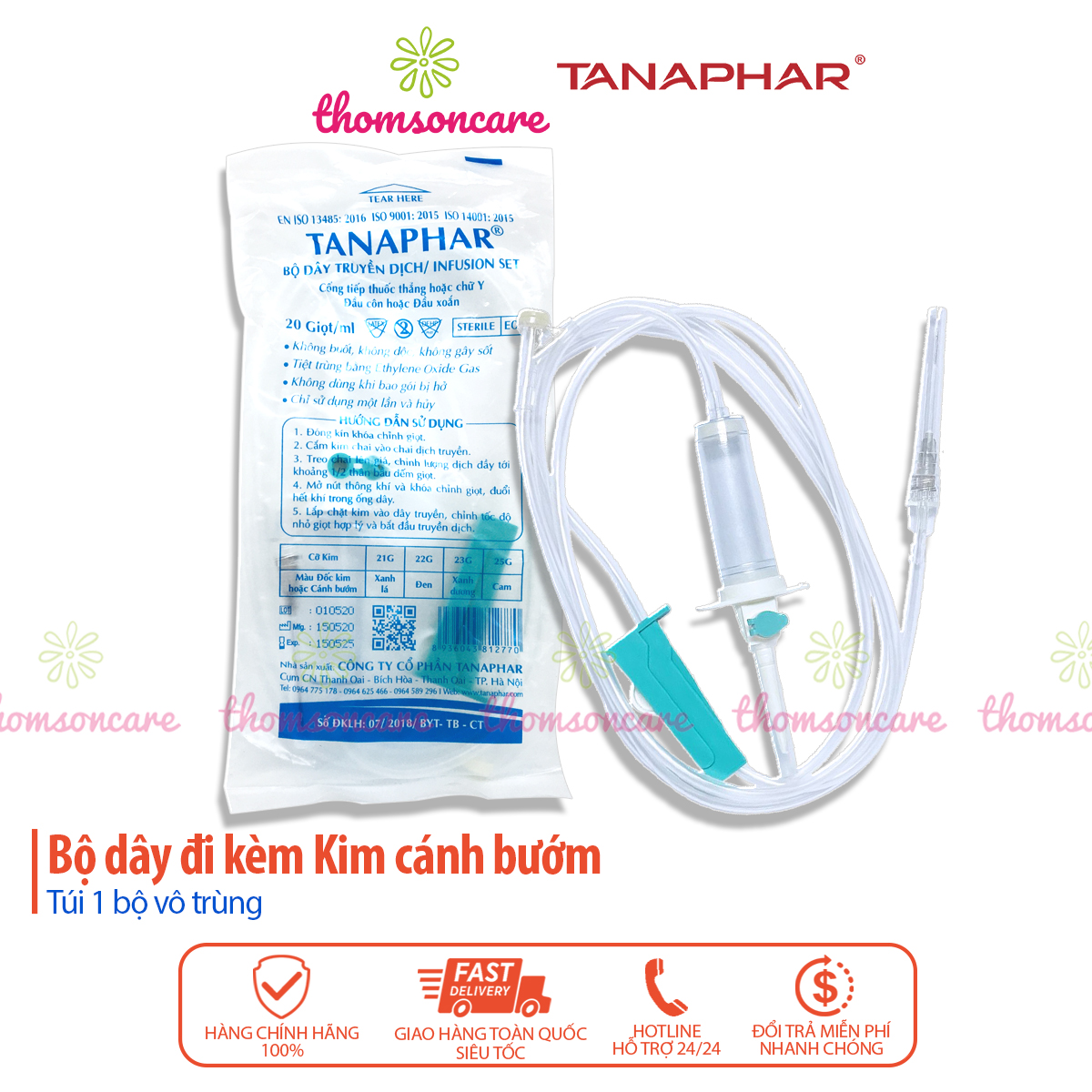 Bộ dây truyền dịch Tanaphar - 1 bộ trong túi tiệt trùng