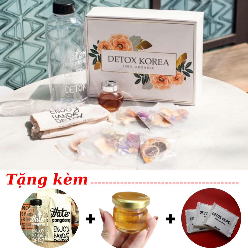 DETOX Trà hoa quả sấy khô KOREA- 70 gói - TẶNG KÈM Bình nhựa PONGDANG 600ml- Mật ong- 3 gói đường - DANA Việt Nam