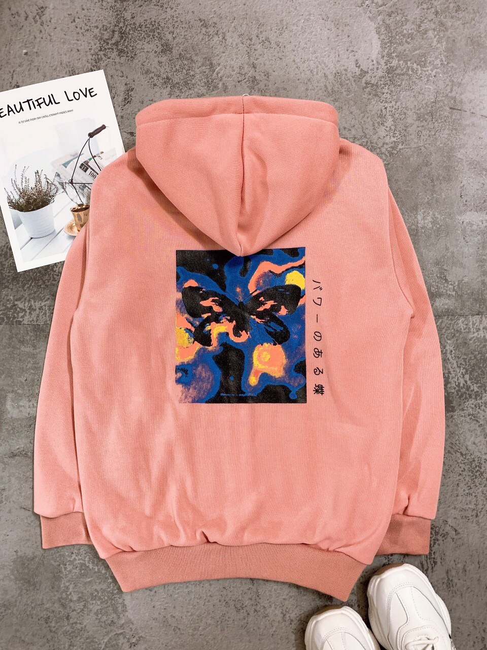 [HCM]ÁO KHOÁC THUN NỈ IN HÌNH CON BƯỚM XINH XẮN-HIEEN FASHION