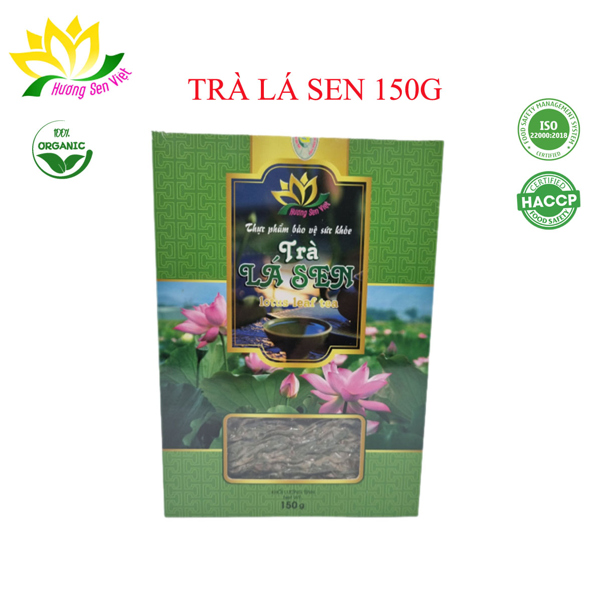 Trà lá sen hộp 150g - cty hương sen việt