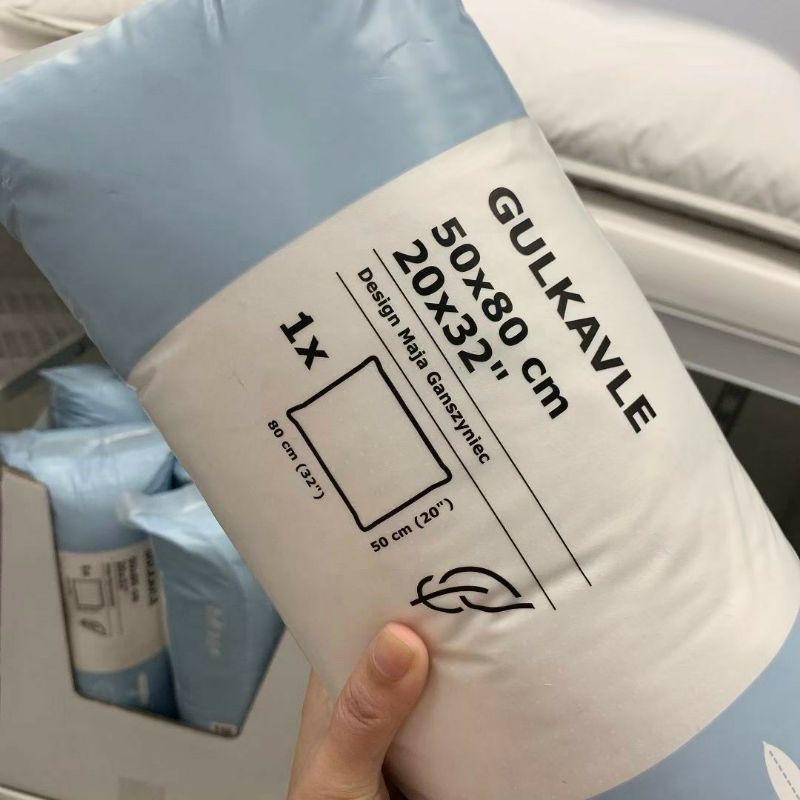 Gối ikea lông vũ kháng khuẩn hàng xuất nhật, gối lông vũ nhân tạo , chính hãng xuất nhật, chuẩn khách sạn 5 sao.