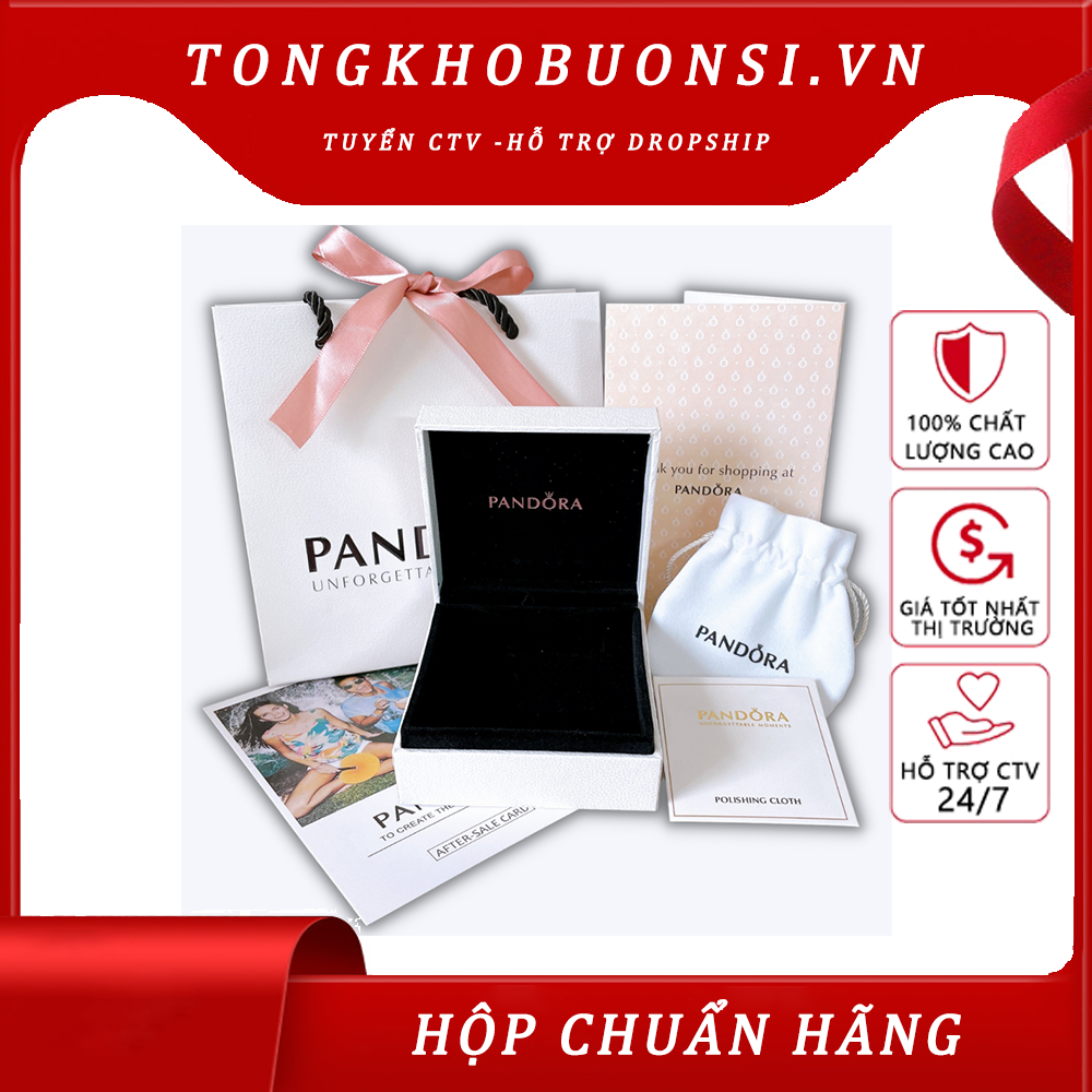 Hộp Pandora đầy đủ túi giấy chuẩn hãng - Hộp quà tặng - Hộp vòng tay hộp nhẫn Pandora full combo