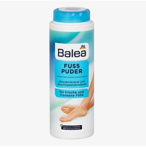 Bột khử mùi, hút ẩm, chống mồ hôi chân balea fuss puder 100g - đức