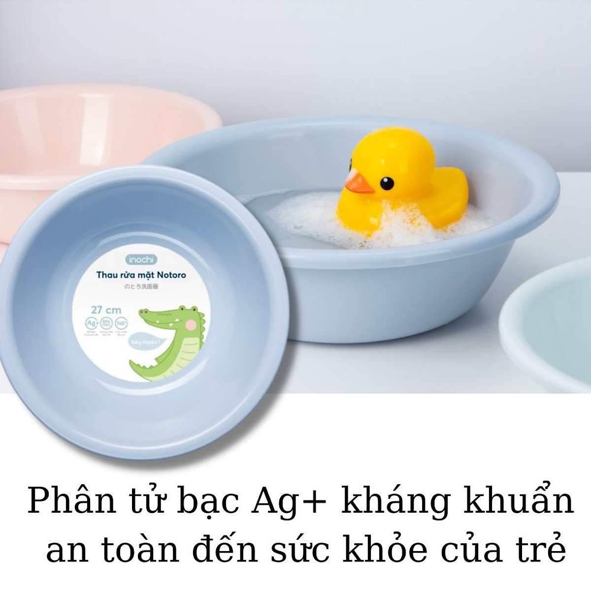 Chậu rửa mặt Nhật Notoro Inochi 21cm siêu đẹp chắc chắn cho bé Mamababyvn
