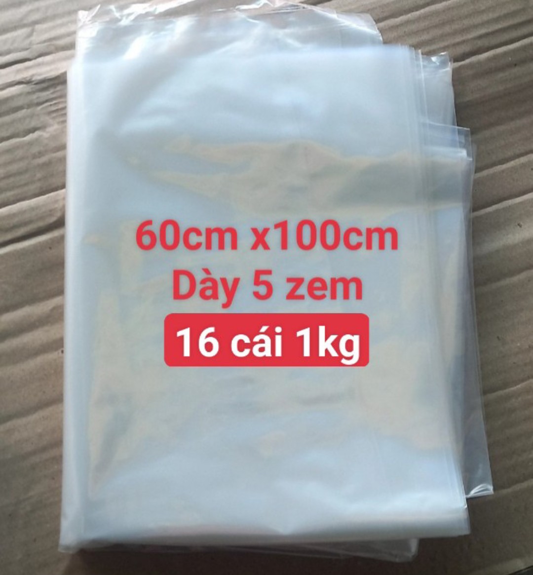 1 kg Túi nilong đủ size hàng 5 zem dày dặn, Túi PE , bao nilong lồng bao tải, bọc bảo quản hàng hóa, chăn mềm, quần áo loại không quai dẻo bền