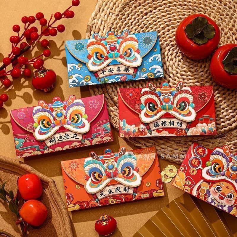 Lì xì rồng vàng may mắn- sét 10 bao lì xì rồng vàng- bao lì xì