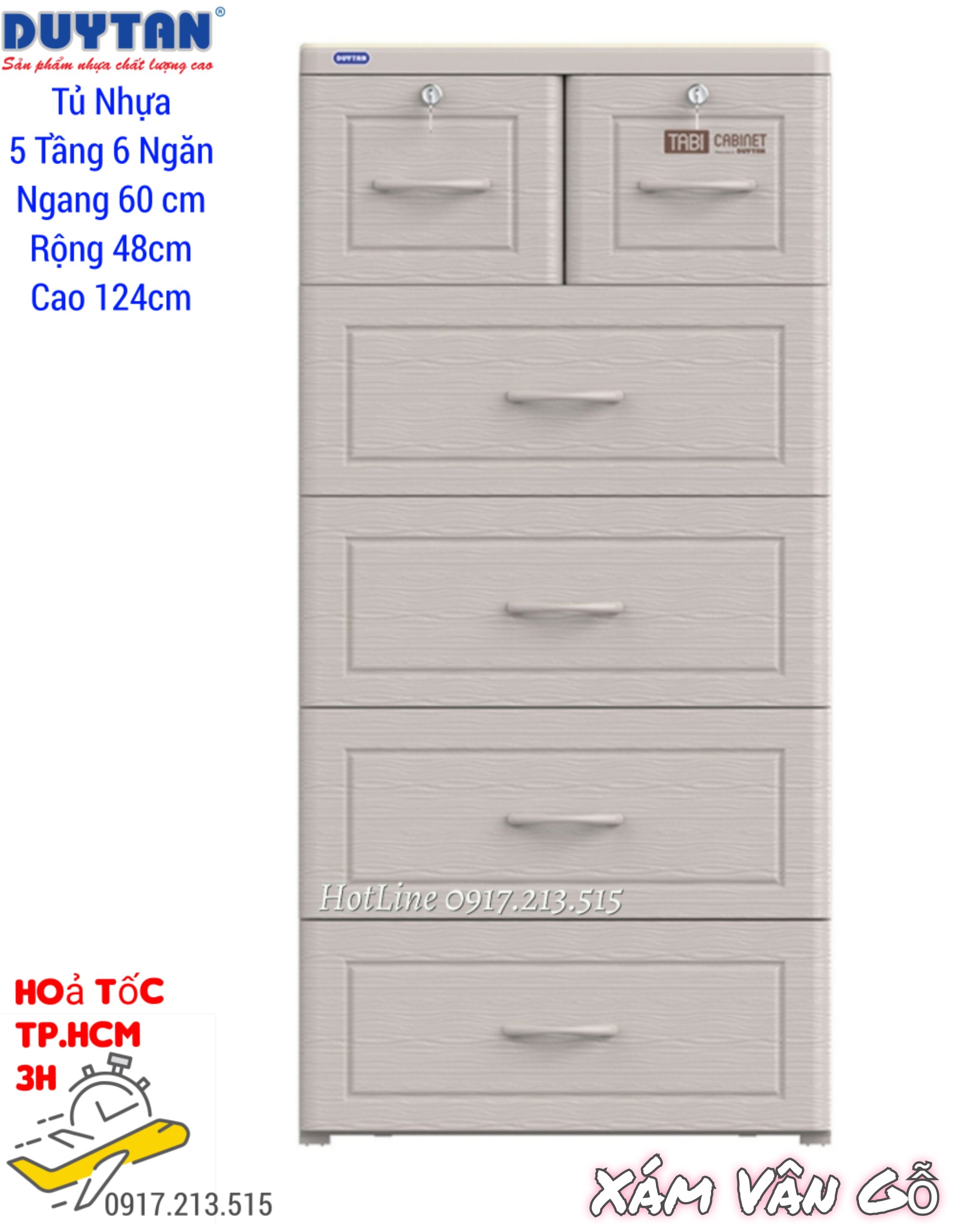 🚀☎️ HOẢ TỐC 2H Tp.HCM ☎️🚀 Tủ nhựa duy tân 5 TẦNG -6 NGĂN- VÂN GỖ