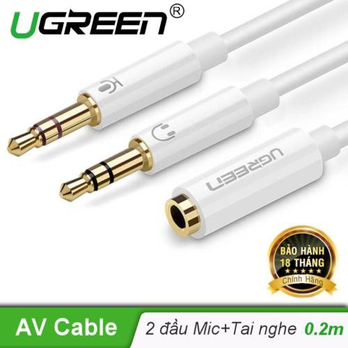 Cáp gộp audio 3.5mm 2 vào 1 ra - mic và tai nghe ugreen 20897