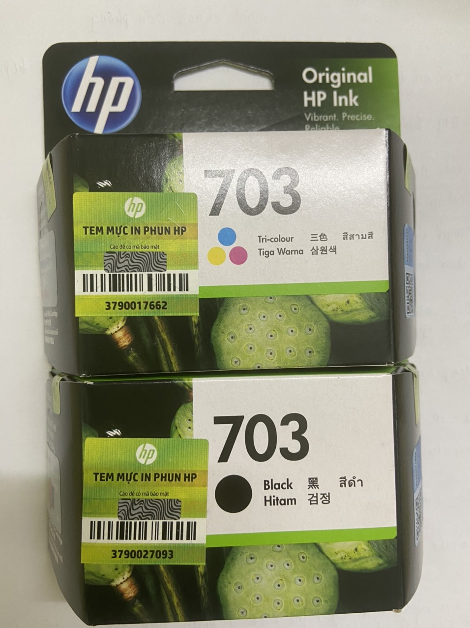 Hộp mực in phun hp 703 đen và màu dùng cho máy in hp k209,f735,d730,k109 - hàng chính hãng hp