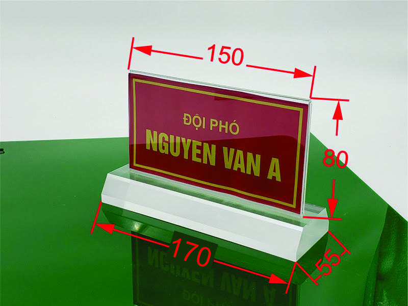 Biển chức danh mica Quân Đội