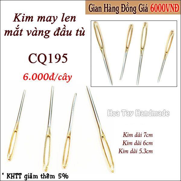 Kim may len mắt vàng đầu tù cq195- hoa tay handmade