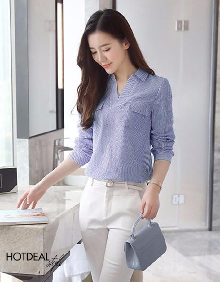 Áo sơ mi sọc janet