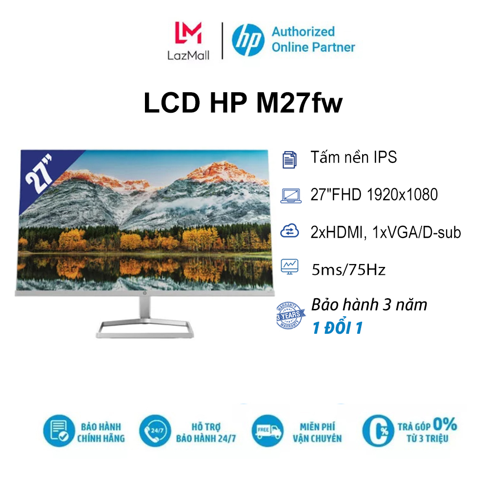 Màn hình máy tính lcd hp m27fw 27"fhd 1920x1080/ips/75hz-86hz/5ms